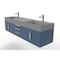 Castello Usa Amazon 72" Wall Mounted Blue Vanity With Gray Top And Chrome Handles CB-MC-72BLU-CHR-2056-GR - alternate 8